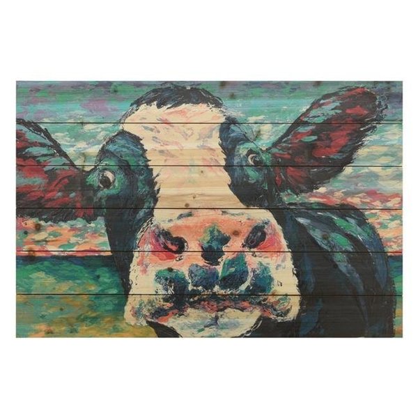 Empire Art Direct Empire Art Direct ADL-148531-2436 Fine Art Giclee Printed on Solid Fir Wood Planks - Curious Cow 2 ADL-148531-2436
